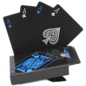 Cartes Poker noires plastifiées